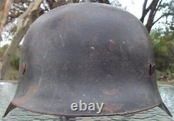 100% Original German WWII WW2 M42 Helmet Stahlhelm KIA Big Size 66