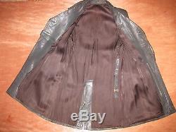 100% Original WW2 German Wehrmacht Officers leather overcoat sz 36 small