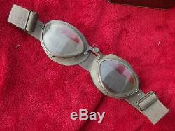100% Original Ww2 German Army Motorcyclist's Goggles Set Dated'40' (1940)