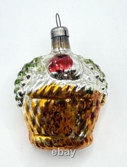 12 Boxed Vintage Pre-WW2 Mercury Glass Christmas Figural Ornaments Bauble German
