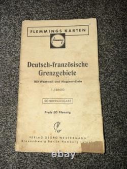 1940 Original German Ww2 German/ French Border Regions Map / Leaflet