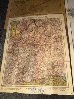 1940 Original German Ww2 German/ French Border Regions Map / Leaflet