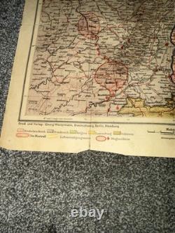 1940 Original German Ww2 German/ French Border Regions Map / Leaflet