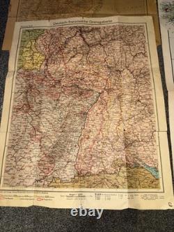 1940 Original German Ww2 German/ French Border Regions Map / Leaflet