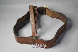 1941 WWII German Heer Army Officer's Military Uniform Leather Belt w Cross Strap