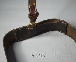 1941 WWII German Heer Army Officer's Military Uniform Leather Belt w Cross Strap
