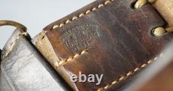 1941 WWII German Heer Army Officer's Military Uniform Leather Belt w Cross Strap