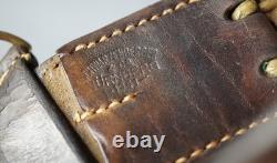 1941 WWII German Heer Army Officer's Military Uniform Leather Belt w Cross Strap