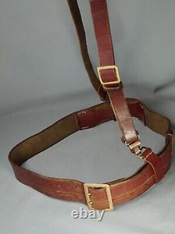 1941 WWII Military German Army Officer's Uniform Leather Belt Cross Strap