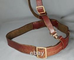 1941 WWII Military German Army Officer's Uniform Leather Belt Cross Strap