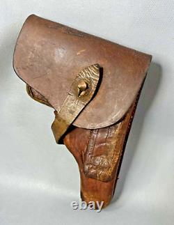 1943 WWII German Officer's Walther PP PPK Pistol Brown Leather Holster Stecher