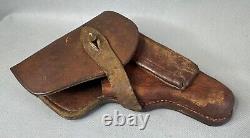 1943 WWII German Officer's Walther PP PPK Pistol Brown Leather Holster Stecher