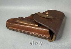 1943 WWII German Officer's Walther PP PPK Pistol Brown Leather Holster Stecher