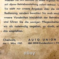 1943 Ww2 German Wehrmacht Military Dkw Motorcycle Instruction Original Kraftrade