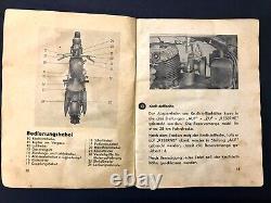 1943 Ww2 German Wehrmacht Military Dkw Motorcycle Instruction Original Kraftrade