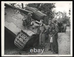 1944 WWII France Type 1 Original Photo P-47's Knock out 19 Panther German Tanks