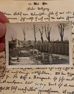 1944 WWII German Feldpost Letter Photo Cemetery Funeral Anti Aircraft Flak RAD