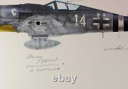 2004 WW2 GERMAN fighter ace pilot Oskar Bösch original SIGNED acrylic painting