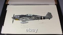 2004 WW2 GERMAN fighter ace pilot Oskar Bösch original SIGNED acrylic painting