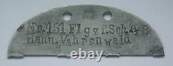 2ww german fallen luftwaffe pilots half dog tag / identity disc FLGZF SCH