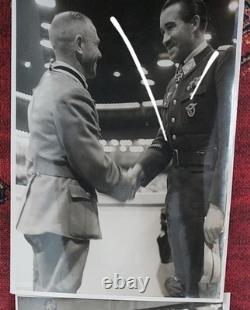 6 Ww2 Original German Large Press Photo Sepp Dietrich, Guderian, Speer, Goebbels
