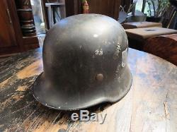 A German Ww2 Police/fire Helmet. Double Decal. Original