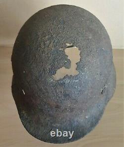 An Original WW-II German M. 40 Helmet Shell Recovered from a Hedge in Normandy