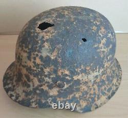 An Original WW-II German M. 42 Helmet Shell Excavated from D-Day's Omaha Beach