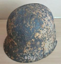 An Original WW-II German M. 42 Helmet Shell Excavated from D-Day's Omaha Beach