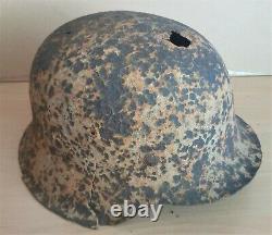 An Original WW-II German M. 42 Helmet Shell Excavated from D-Day's Omaha Beach