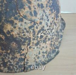 An Original WW-II German M. 42 Helmet Shell Excavated from D-Day's Omaha Beach