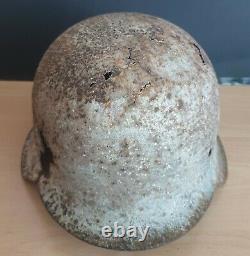 An Original WW-II German M. 42 Helmet Shell Excavated from D-Day's Omaha Beach #2