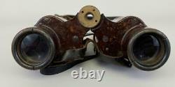 Antique WWII German Army Dienstglas 6x30 CNX Emil Busch Bakelite Binoculars Case