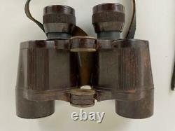 Antique WWII German Army Dienstglas 6x30 CNX Emil Busch Bakelite Binoculars Case