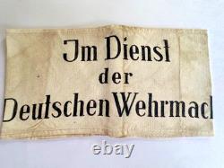 Armband German Im Dienst der Deutschen Wehrmacht printed. Original