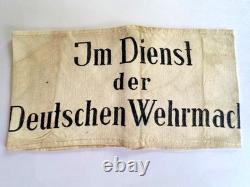 Armband German Im Dienst der Deutschen Wehrmacht printed. Original