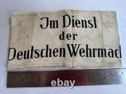 Armband German Im Dienst der Deutschen Wehrmacht printed. Original