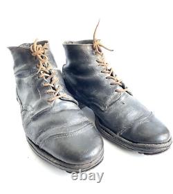 Authentic WW2 German Italian Ankle Boots / Combat Lowboots Shoes Hobnail Leather