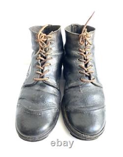 Authentic WW2 German Italian Ankle Boots / Combat Lowboots Shoes Hobnail Leather