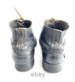 Authentic WW2 German Italian Ankle Boots / Combat Lowboots Shoes Hobnail Leather