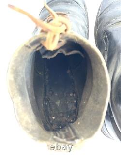 Authentic WW2 German Italian Ankle Boots / Combat Lowboots Shoes Hobnail Leather