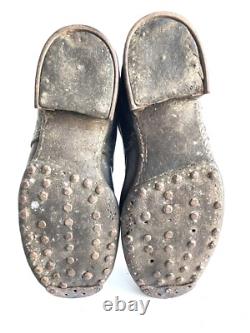 Authentic WW2 German Italian Ankle Boots / Combat Lowboots Shoes Hobnail Leather