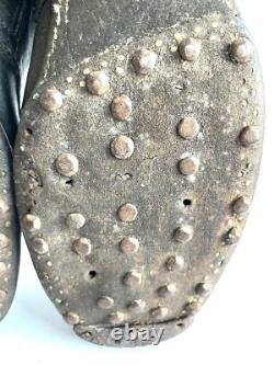 Authentic WW2 German Italian Ankle Boots / Combat Lowboots Shoes Hobnail Leather