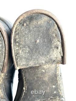 Authentic WW2 German Italian Ankle Boots / Combat Lowboots Shoes Hobnail Leather