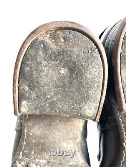 Authentic WW2 German Italian Ankle Boots / Combat Lowboots Shoes Hobnail Leather