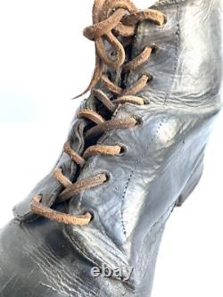 Authentic WW2 German Italian Ankle Boots / Combat Lowboots Shoes Hobnail Leather