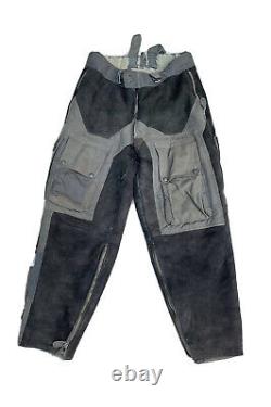 Authentic WW2 German Luftwaffe Channel Pants, Fur + Leather RARE