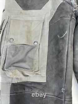 Authentic WW2 German Luftwaffe Channel Pants, Fur + Leather RARE