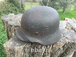 CASQUE ALLEMAND M40 no decal helmet helm ww2 casco D'ORIGINE german BEAU COULEUR