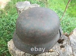CASQUE ALLEMAND M40 no decal helmet helm ww2 casco D'ORIGINE german BEAU COULEUR